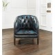 Fauteuil Chesterfield Burghley - Cuir Antique Blue