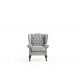 Fauteuil Chesterfield Highclere - Laine Light Grey