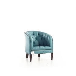 Fauteuil Chesterfield Burghley - Cuir Deluxe Aqua