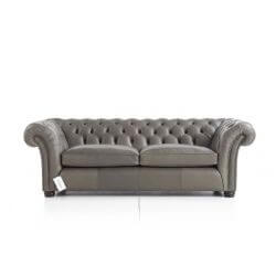 Canapé-Lit Chesterfield Wandsworth  3 places - Cuir Deluxe Flint
