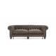 Chesterfield Hampton 3 places - Cuir Premium Grizzly
