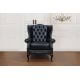 Fauteuil Chesterfield Highclere - Cuir Antique Blue