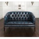 Chesterfield Burghley 2 places - Cuir Antique Blue